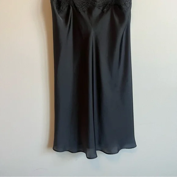 VICTORIAS SECRET Lace Trim Mini Slip Dress in Black - Picture 6 of 7
